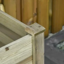 Högbädd med hylla 91x51x76 cm, trä, grön – med dräneringshål