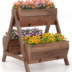 Höjd odlingsbädd, 66×74×74 cm, Brun