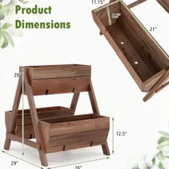 Höjd odlingsbädd, 66×74×74 cm, Brun