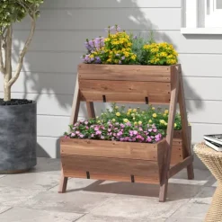 Höjd odlingsbädd, 66×74×74 cm, Brun