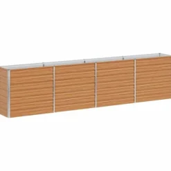 Höjdbädd i galvaniserat stål - vidaXL - 320x40x77 cm - Ljusbrun - Väderbeständig