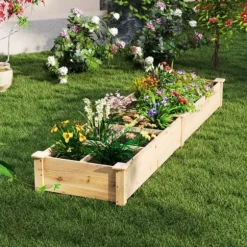 Höjdbäddsträdgård, 228x62x25 cm, Naturlig