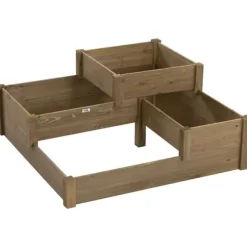 Höjdgrönsaksbädd, Furu, 122 cm Längd, 122 cm Bredd, 51 cm Höjd, Fler nivåer Design