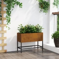 Höjdträdgårdsplanterare Rostig 60 x 26 x 45 cm