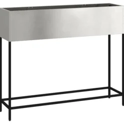 Höjdträdgårdsplanterare Silver 100 x 26 x 82 cm Rostfritt stål