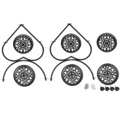 Hjärtformat växtställ - Blomsterställ - 6 hyllplan - Järn - 4 hjul (2 med broms) - 7,5 kg per hyllplan