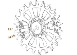 Hjul till HUSQVARNA AUTOMOWER 305, 310, 315, 315X, 415X, 415XI robotgräsklippare, rostfritt stål 3mm