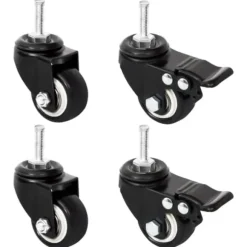 Hjul till odlingslåda - Slitstarka järnhjul för enkel flytt | Färg: Svart | Storlek: 8x3,5x8 cm