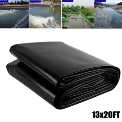 Hållbar Fiskdamm Liner, Svart LLDPE Material, Storlek 13ft x 20ft, Långvarig Livslängd