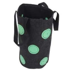 12-håls jordgubbsväska med handtag Bärbar filtväska för växter för trädgården Svart 20x35cm