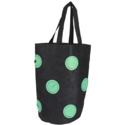 12-håls jordgubbsväska med handtag Bärbar filtväska för växter för trädgården Svart 20x35cm