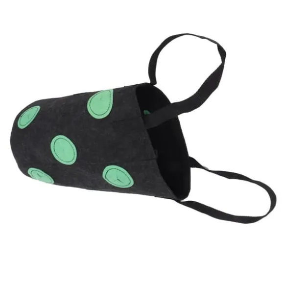 12-håls jordgubbsväska med handtag Bärbar filtväska för växter för trädgården Svart 20x35cm