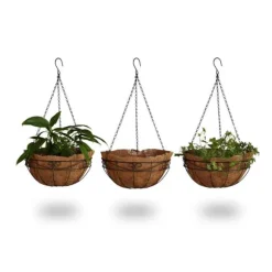 Hängande blomkorgar, 65x35x35 cm, Brun