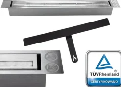 Hängande etanolspis Biokamin Hängande biokamin Bioetanolbrännare BOX 90 cm x 40 cm x 12 cm matt vitt med glas ekologisk spis