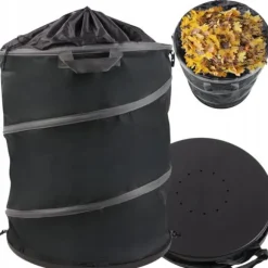 Hopfällbar behållare för löv, gräs och trädgårdsavfall, stor förstärkt, 172 liter