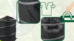 Hopfällbar behållare för löv, gräs och trädgårdsavfall, stor förstärkt, 172 liter