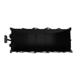 Hopfällbar extra rymlig vagn med terränghjul, 300L kapacitet och dryckeshållare – klarar 100 kg – svart