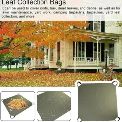 Hopfällbar Lövpåse i Militärgrön Oxfordtyg - Multifunktionell Trädgårdsavfallsuppsamlare