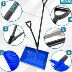 Hopfällbar snöskyffel, två handtag, ergonomisk