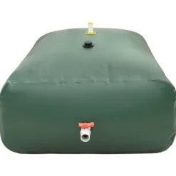 Hopfällbar vattentank med kran 2100 L - PVC, slitstark och flexibel | Färg: Grön | Storlek: 2100 L