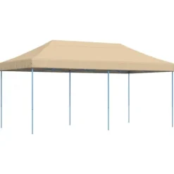 Hopfällbart partytält - Slitstark och lätt att sätta upp | Färg: Beige | Storlek: 580x292x315 cm