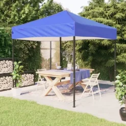 Hopfällbart partytält blå 3x3 m