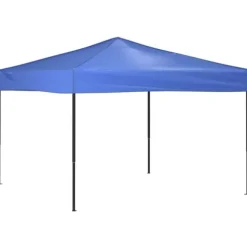Hopfällbart partytält blå 3x3 m