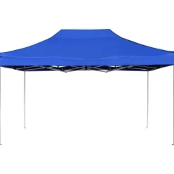 Hopfällbart partytält i aluminium - Elegant solsäkert skydd | Storlek: 4,5x3 m | Färg: Blå