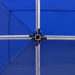 Hopfällbart partytält i aluminium 6x3 m - Perfekt för utomhusevent | Färg: Blå | Storlek: 6x3 m