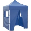 Hopfällbart partytält med 4 sidoväggar - UV- och vattenresistent | Färg: Blå | Storlek: 2x2 m