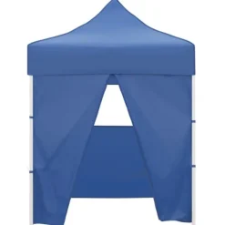 Hopfällbart partytält med 4 sidoväggar - UV- och vattenresistent | Färg: Blå | Storlek: 2x2 m