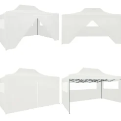 Hopfällbart partytält med 4 väggar 3x4,5 m vit - Partytält - Festtält - Home & Living