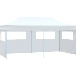 Hopfällbart partytält med 4 sidoväggar 3x6 m stål vit - Partytält - Festtält - Home & Living