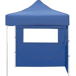 Hopfällbart partytält med sidoväggar - UV-skydd | Färg: Blå | Storlek: 2x2 m