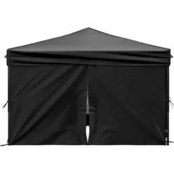 Hopfällbart partytält med sidoväggar - 3x3 m | Färg: Svart