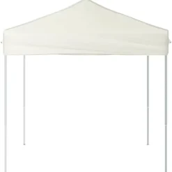 Hopfällbart partytält 2x2 m - Vattentålig och UV-skyddande | Färg: Gräddvit | Storlek: 2x2 m