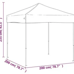 Hopfällbart partytält 2x2 m - Vattentålig och UV-skyddande | Färg: Gräddvit | Storlek: 2x2 m