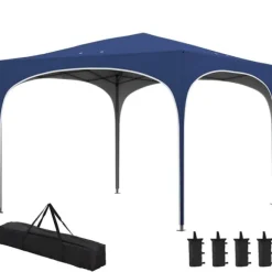 Hopfällbart partytält, 295x295x255 cm, blå