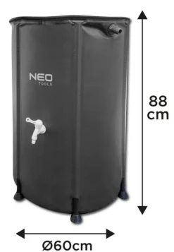 HOPPVÄNDBAR REGNVATTENTANK, 250 L, PVC - T N15-951