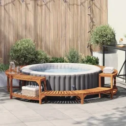Hot Tub Omgivning av Massivt Akaciaträ | Diameter: Ø275 cm | Färg: Brun