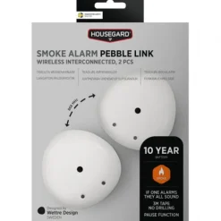 Housegard Pebble Link trådlös brandvarnare, 2 st.
