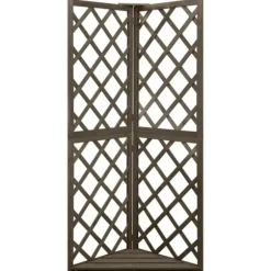 Hörnspaljé grå 50x50x145 cm massivt granträ