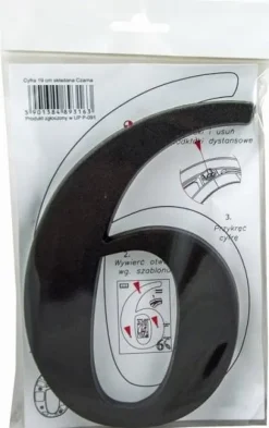 Husnummer 6 eller 9 svart 19 cm