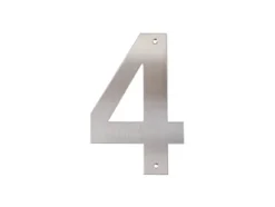 Husnummer 4 rostfritt stål