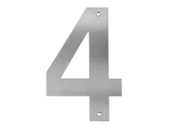 Husnummer 4 rostfritt stål