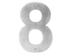 Husnummer 8 rostfritt stål