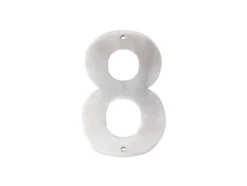 Husnummer 8 rostfritt stål