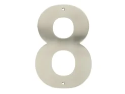Husnummer 8 rostfritt stål