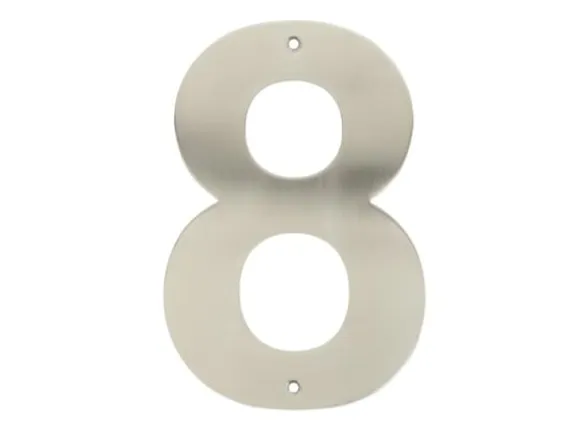 Husnummer 8 rostfritt stål