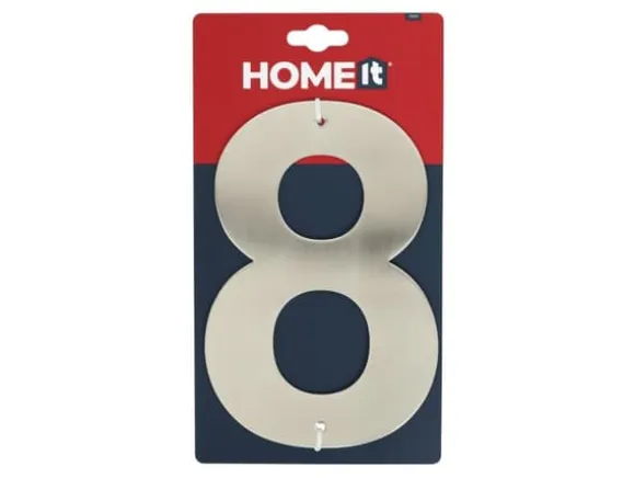 Husnummer 8 rostfritt stål